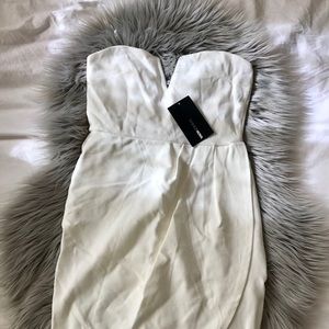 Fashion Nova white strapless dress